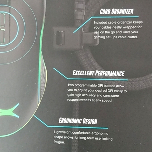 ALTEC LANSING GM300 BLACK RGB 8 BUTTON ERGONOMIC GAMING MOUSE NWT - Picture 7 of 7